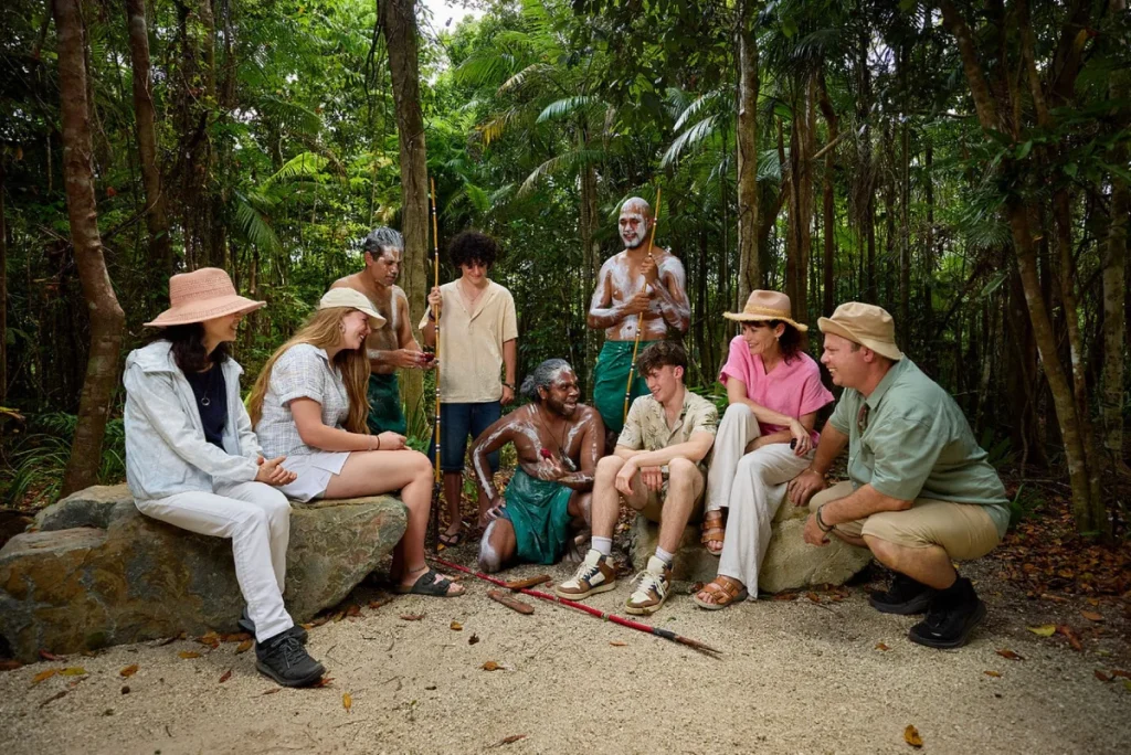 Small-group tour guests learning about bush foods with Goondoi Culture Tours on the Cassowary Coast