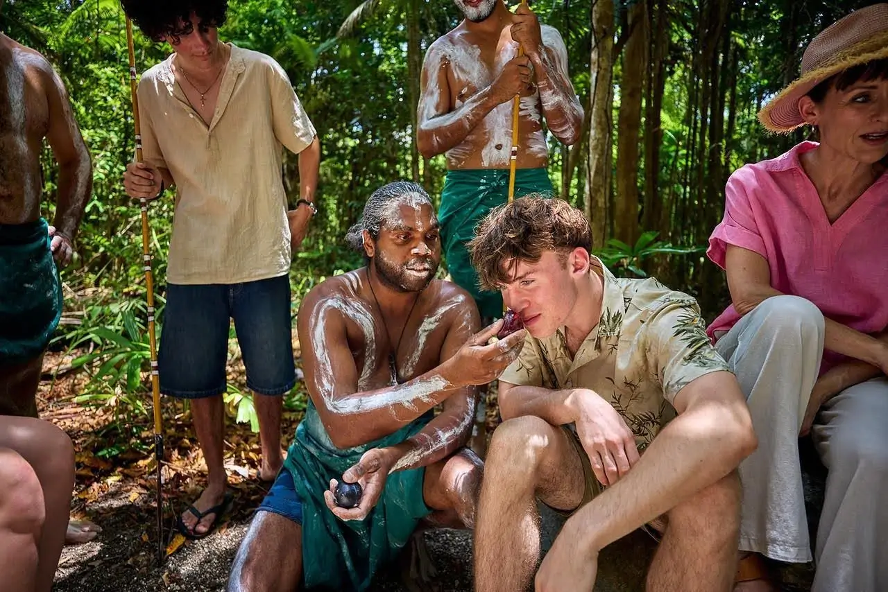 Tourists experiencing First Nations culture in the Cassowary Coast, Australia