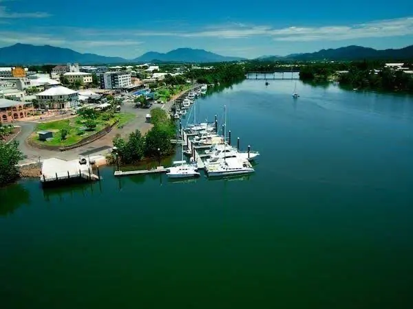 Aerial view of Innisfail and the Cassowary Coast in Far North Queensland